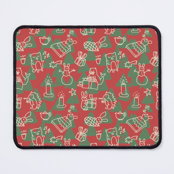 Item preview, Crazy animal exchanging Christmas gifts red green designed and sold by Alessandro Remo Mazzoni Remotextiles.
