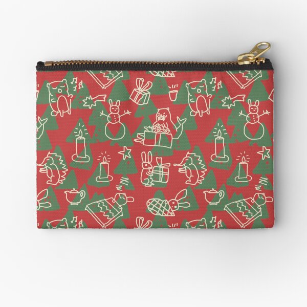 Item preview, Crazy animal exchanging Christmas gifts red green designed and sold by Alessandro Remo Mazzoni Remotextiles.