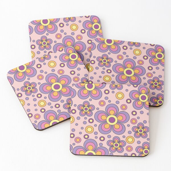 Item preview, Groovy hippie flowers, bigbeat-fueled energetic designs/pastel colors and contrasts.6 designed and sold by My-fake-places.