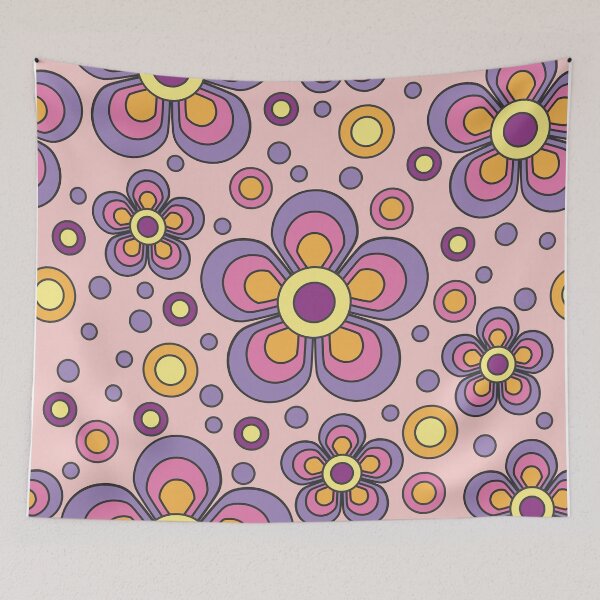 Item preview, Groovy hippie flowers, bigbeat-fueled energetic designs/pastel colors and contrasts.6 designed and sold by My-fake-places.