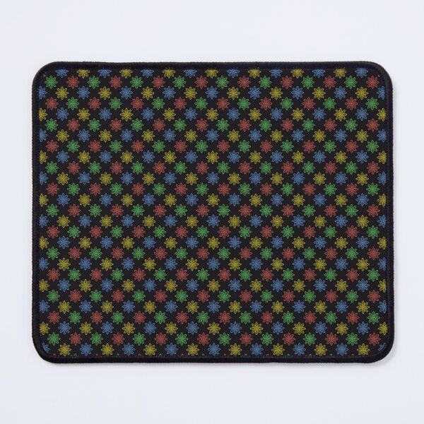 Item preview, Pattern of snowflakes "Inspiration" of different colors on a black background designed and sold by Cherevan.