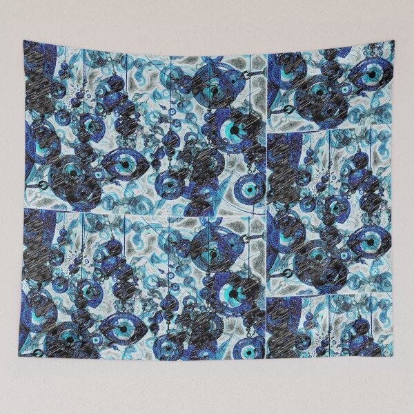 Item preview, evil eye blue abstract designed and sold by Hen-C-Art.