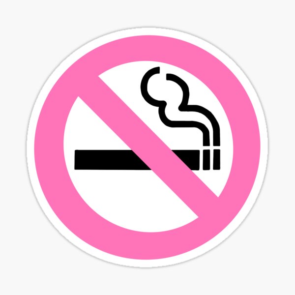Artikel-Vorschau von Rosa „Rauchen verboten“-Schild, designt und verkauft von caf-drawss.