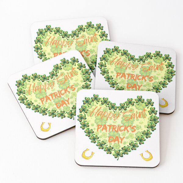 Item preview, St. Patrick's Lucky Charm: A harmonious heart pattern featuring shamrocks of various sizes and shades of green, arranged in a heart shape to give a pleasing and balanced design. designed and sold by Grang Art Artistic Designs.