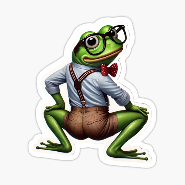 Item preview, Frog Butt Nerdy designed and sold by CustomStickerAI.