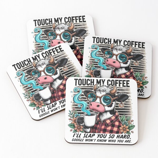 Item preview, Touch My Coffee – Funny Cow Cartoon Design designed and sold by CATWADesigns.