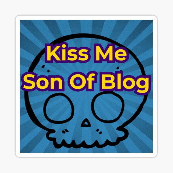 Kiss Me Son of Blog blue sunburst logo! Sticker