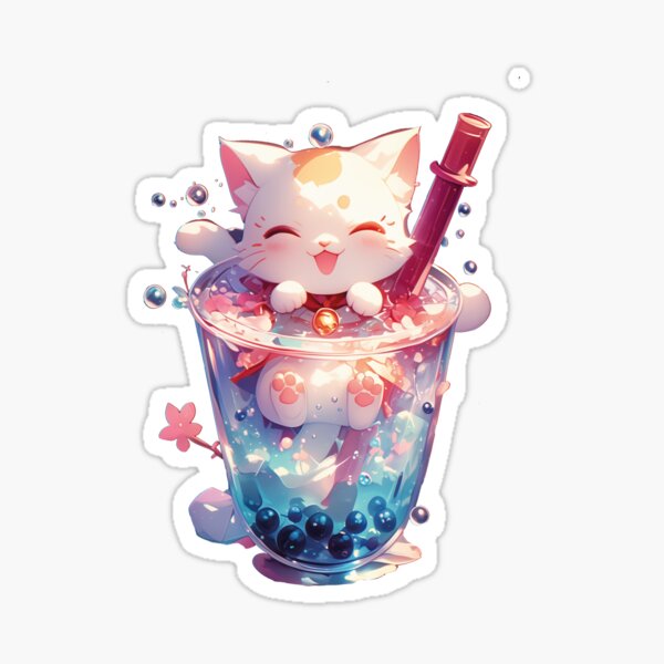 Item preview, cat bubble tea designed and sold by saberpew.
