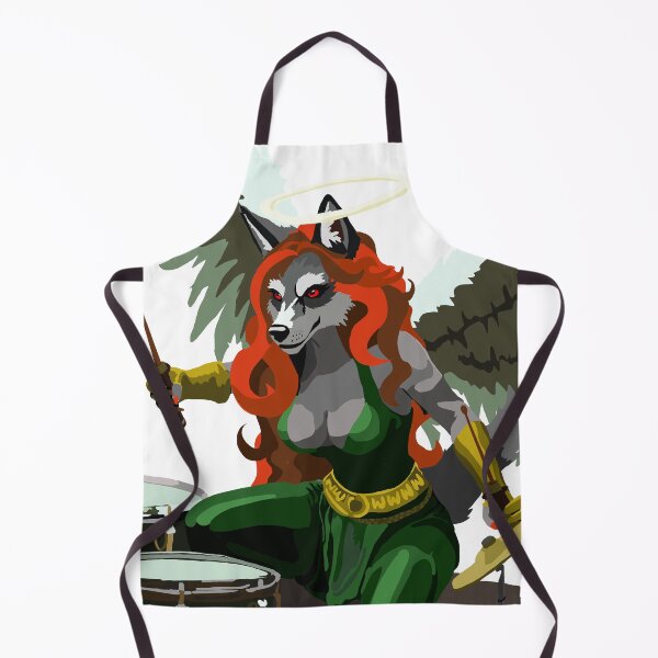 Item preview, Rockin' Angelic Wolf Drummer Woman designed and sold by KlakkDrawsStuff.