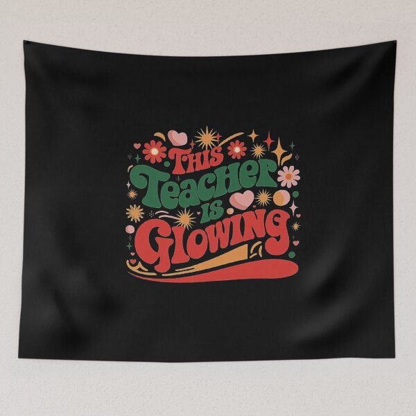 Item preview, This Teacher is Glowing - Retro Flower Design designed and sold by love3617.