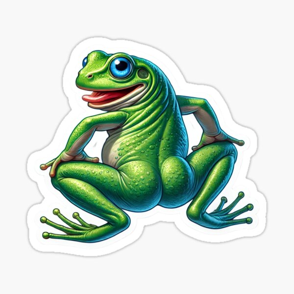 Item preview, Frog Butt Pose designed and sold by CustomStickerAI.