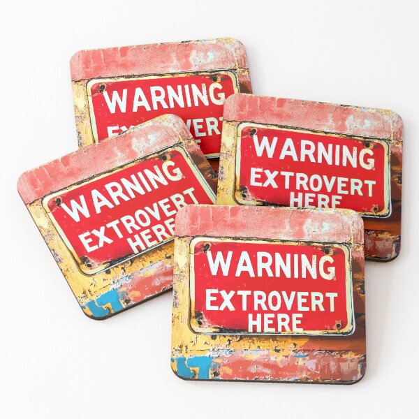 Item preview, "Warning Extrovert Here" Fun Declarative Sign designed and sold by Artbyminga.