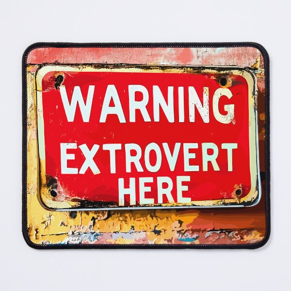 Item preview, "Warning Extrovert Here" Fun Declarative Sign designed and sold by Artbyminga.