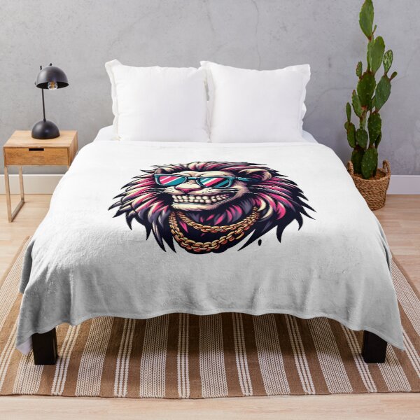 Item preview, a stylized lion's head with a bold and vibrant design. designed and sold by ShihawyAhmad.