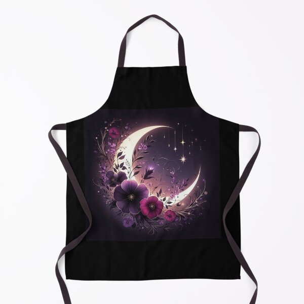 Item preview, Witchy Crescent Moon with Flowers designed and sold by ollie-shop.