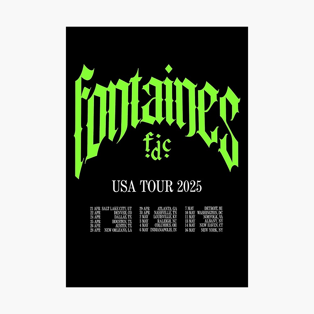 FONTAINES DC USA TOUR 2025 Poster