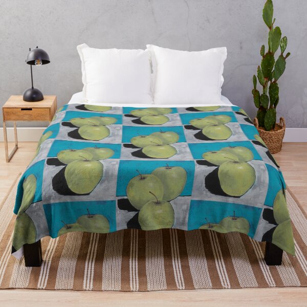 Item preview, Green apples on blue. designed and sold by Shelly Moore.