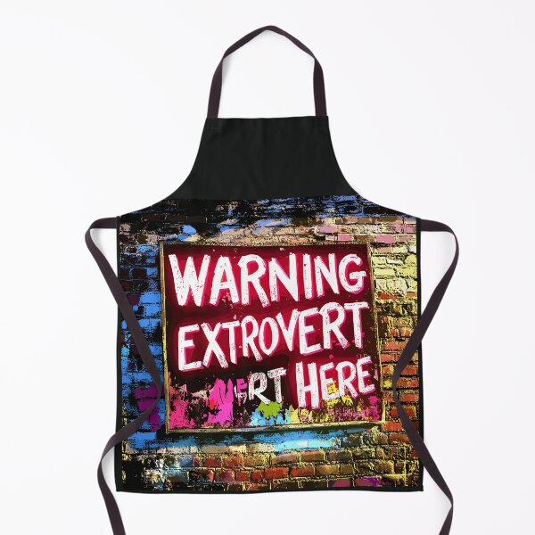 Item preview, Neon "Warning: Extrovert Here" Fun Sign Design designed and sold by Artbyminga.
