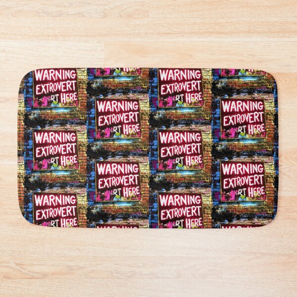 Item preview, Neon "Warning: Extrovert Here" Fun Sign Design designed and sold by Artbyminga.