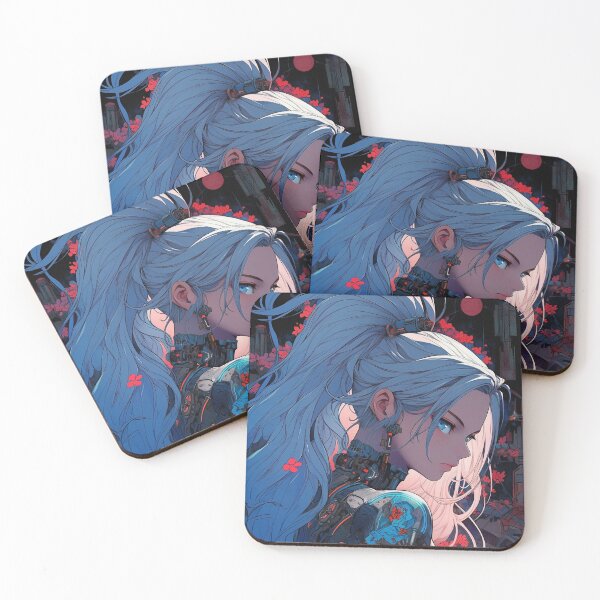 Item preview, Futuristic Cyborg Girl | Sci-Fi Anime Art with Cyberpunk Aesthetic designed and sold by iWallGlow.