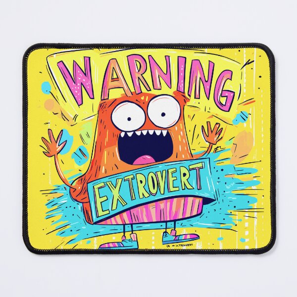 Item preview, Crazy Fun "Warning: Extrovert" Graphic Design designed and sold by Artbyminga.
