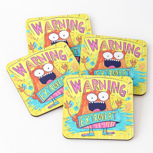 Item preview, Crazy Fun "Warning: Extrovert" Graphic Design designed and sold by Artbyminga.