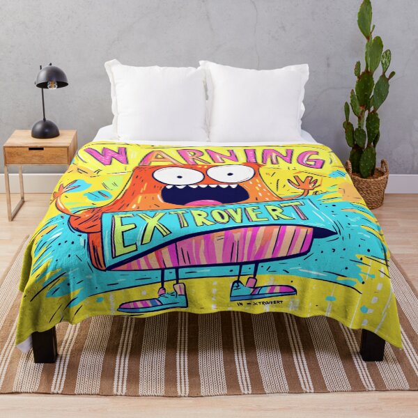 Item preview, Crazy Fun "Warning: Extrovert" Graphic Design designed and sold by Artbyminga.