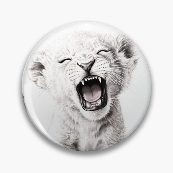 Item preview, Black and white Lion cub pencil drawing designed and sold by Pencil-Art.