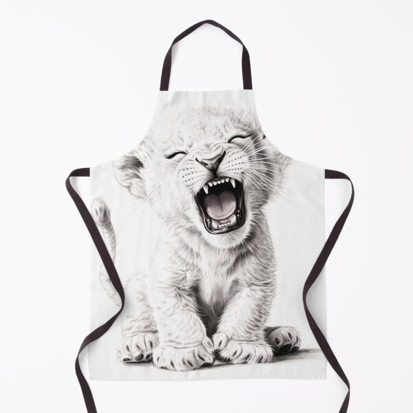 Item preview, Black and white Lion cub pencil drawing designed and sold by Pencil-Art.