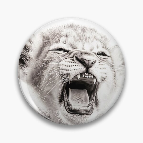 Item preview, Black and white Lion cub pencil drawing designed and sold by Pencil-Art.