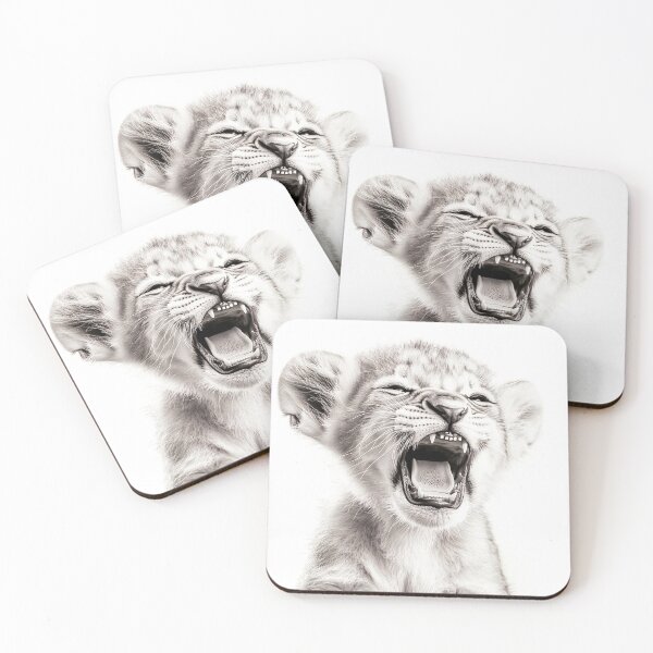 Item preview, Black and white Lion cub pencil drawing designed and sold by Pencil-Art.