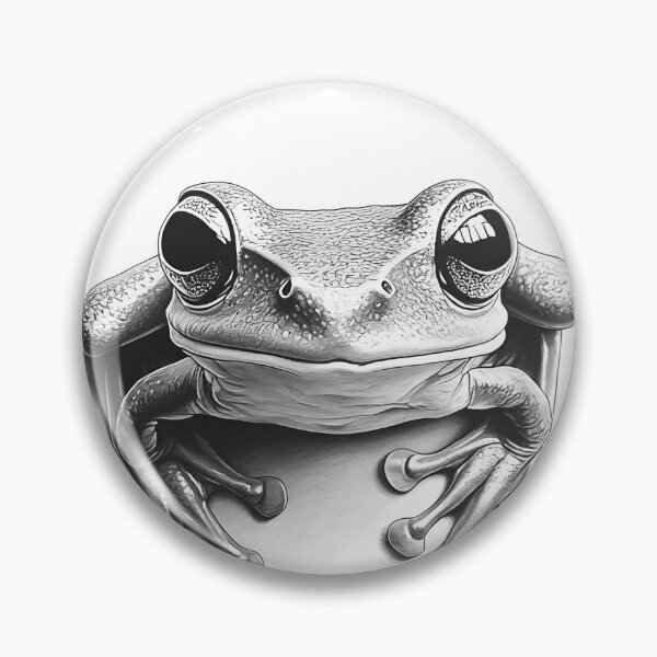 Item preview, Black and white frog drawing designed and sold by Pencil-Art.