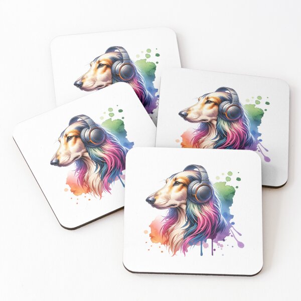 Item preview, Saluki with Headphones designed and sold by MyCozyCorner24.