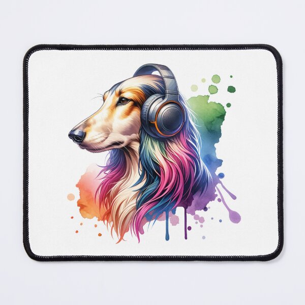 Item preview, Saluki with Headphones designed and sold by MyCozyCorner24.