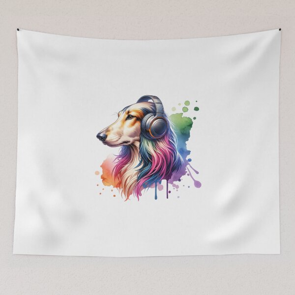 Item preview, Saluki with Headphones designed and sold by MyCozyCorner24.