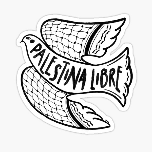 Vista previa del artículo con la obra «Palestina libre 3», diseñado y vendido por pollosparatodos.