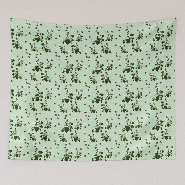 Item preview, Relish the Season: Green Acorn Bundles on Light Green Background designed and sold by IraNiva.