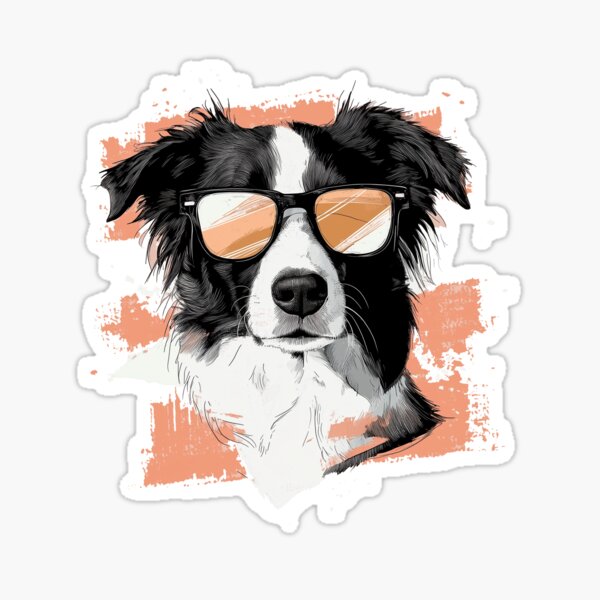 Item preview, Minimalist Hipster Border Collie with Sunglasses designed and sold by Danukie.