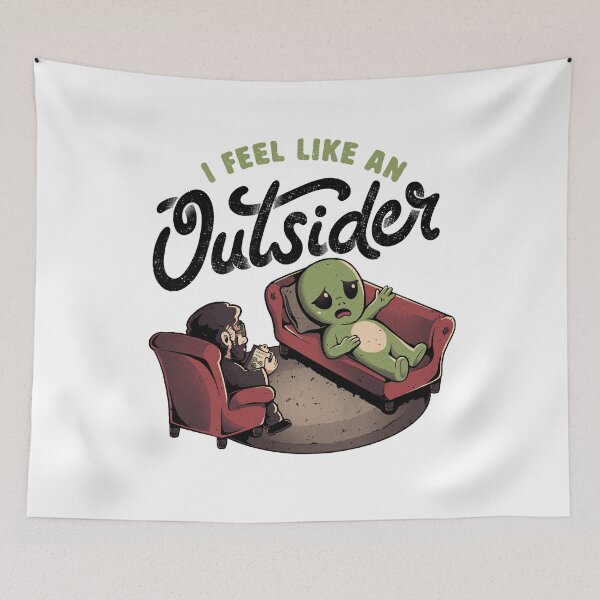 Item preview, I Feel Like an Outsider - Funny Cute Sarcasm Alien Weird Gift designed and sold by EduEly.