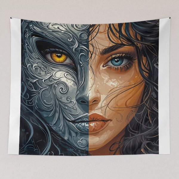 Item preview, Duality Unveiled: The Mask and the Soul designed and sold by oanaunciuleanu.