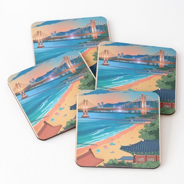 Item preview, Busan Vintage Travel Poster designed and sold by TravelerRat.