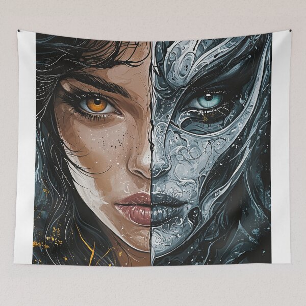 Item preview, Duality Unveiled: The Mask and the Soul designed and sold by oanaunciuleanu.