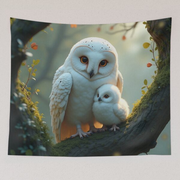 Item preview, White Owl Mom's Shield in the Night Forest designed and sold by DimitraMimika.