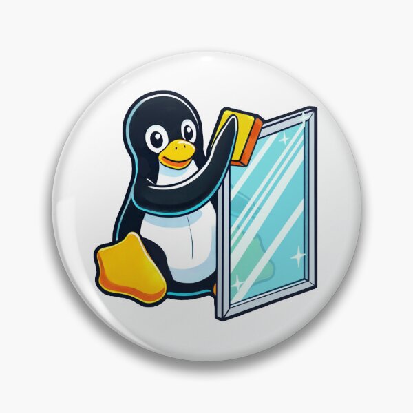 Item preview, Tux Wiping Windows - Logo Only - Linux vs Windows Humor designed and sold by Chengly.
