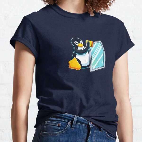 Item preview, Tux Wiping Windows - Logo Only - Linux vs Windows Humor designed and sold by Chengly.