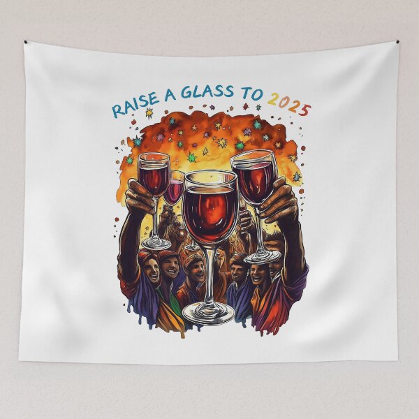 Item preview, Raise a Glass 2025, New Year Celebration, Cheers Artwork, Wine Party Design, Festive Gathering Art, Colorful Toast Image, Happy 2025 Graphic, Party Celebration Art designed and sold by BukkyStory.