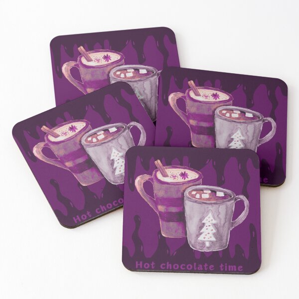 Item preview, Hot chocolate time, purple and pink mugs design designed and sold by Stefrait-7.