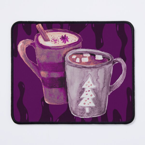 Item preview, Hot chocolate time, purple and pink mugs design designed and sold by Stefrait-7.