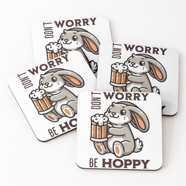 Item preview, Don't Worry, Be Hoppy - Funny Beer Bunny Art designed and sold by QuirkPrint.