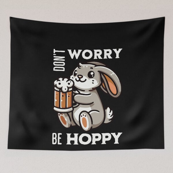 Item preview, Don't Worry, Be Hoppy - Funny Craft Beer Pun designed and sold by QuirkPrint.